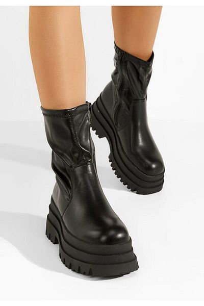 B T Shoes Ghete cu platformă Anndrea V2 negre