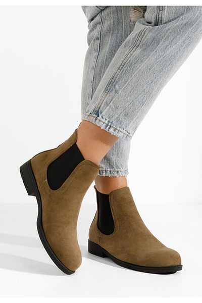 B T Shoes Zelmira green women's boots