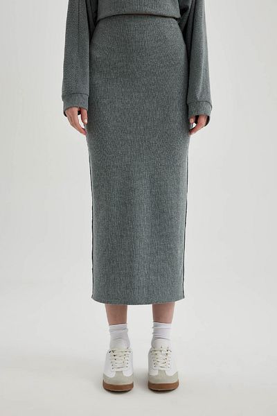 DeFacto Regular Waist Wrap Midi Tube Skirt C2988AX24SP