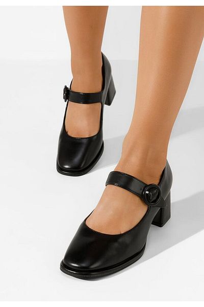 B T Shoes Pantofi Cu Toc Gros Valerea Negri
