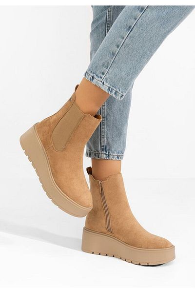 B T Shoes Ghete cu platformă Celestina kaki