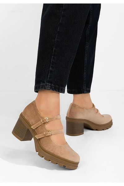 B T Shoes Pantofi Cu Toc Gros Dollysa Kaki