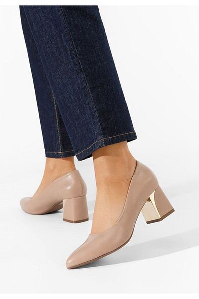 B T Shoes Pantofi Cu Toc Gros Clarisse Kaki