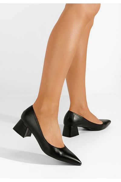 B T Shoes Pantofi Cu Toc Mediu Alleva Negri