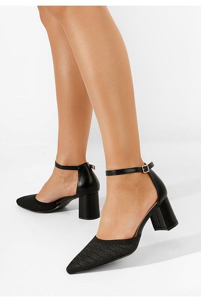B T Shoes Pantofi Cu Toc Gros Silvena Negri