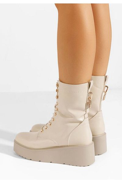 B T Shoes Ghete cu platformă Reshima bej