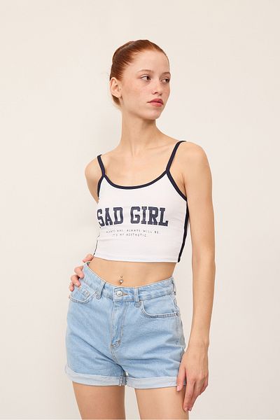 Addax SAD GIRL Crop Athlete - Imprimat, Model A4146-İ13
