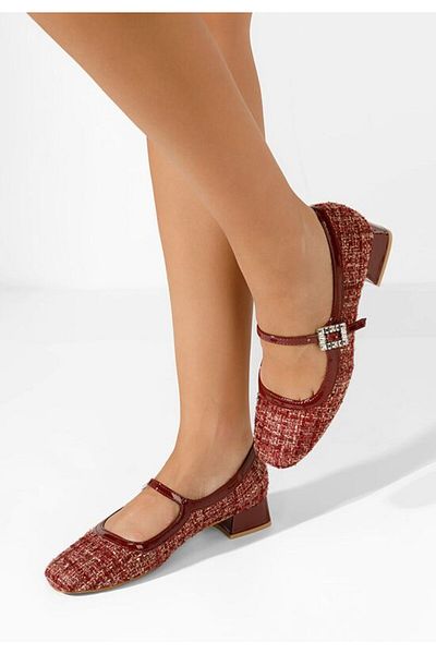 B T Shoes Milina red low-heeled shoes