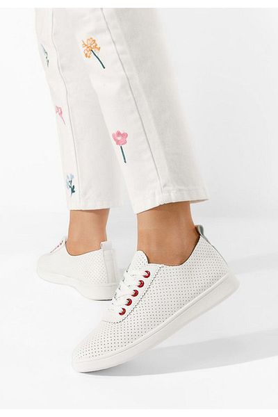 B T Shoes Pantofi casual dama Calista V3 albi
