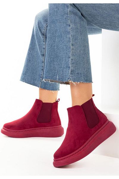 B T Shoes Ghete chelsea dama grena Alenna V2