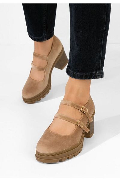 B T Shoes Pantofi Cu Toc Gros Dollysa Kaki