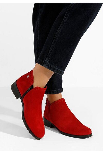 B T Shoes Women's leather boots Rimina V5 red