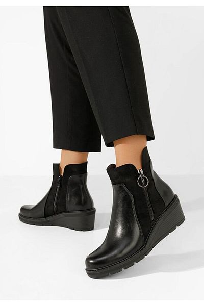 B T Shoes Black Anadva platform boots