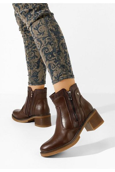 B T Shoes Ghete cu toc Caleiaja maro
