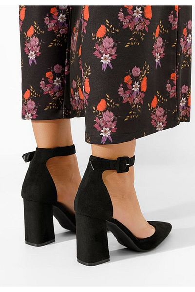 B T Shoes Pantofi Cu Toc Gros Freya Negri