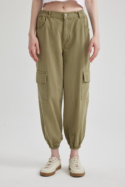 DeFacto Cool Jogger kalhoty s tkaninou Gabardine – běžný pas, kapsy na náklad B0454Ax24Sp