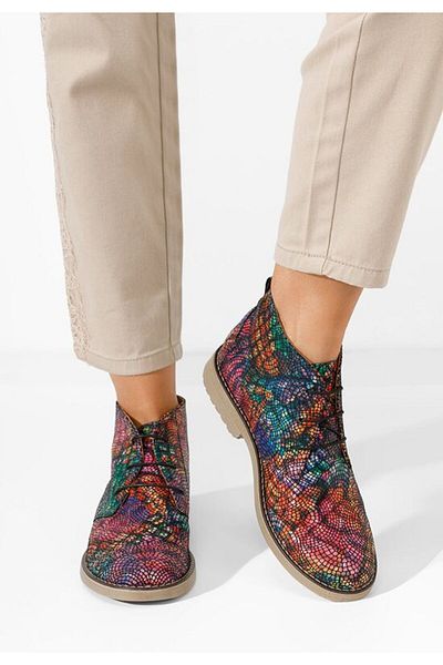 B T Shoes Women's multi-colored Kalisa leather boots
