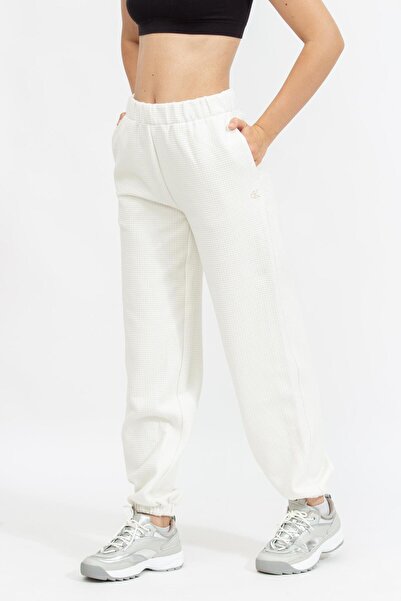 Calvin Klein WAFFLE KNIT CUFFED JOG PANT Kadın Beyaz Eşofman Altı J20J223920-YBI