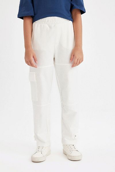 DeFacto Dziewczęce spodnie dresowe Carrot Fit Carrot Cut Cargo z kieszeniami D2406A824Au