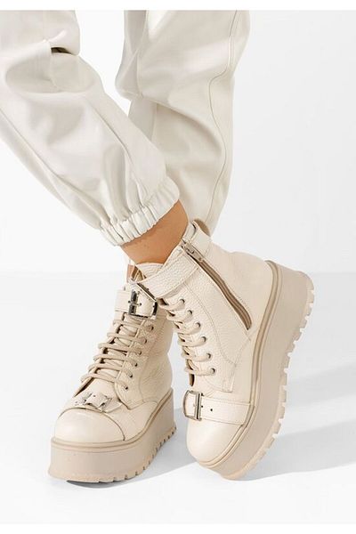 B T Shoes Bocanci dama piele Astrid bej