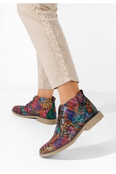 B T Shoes Women's multi-colored Kalisa leather boots