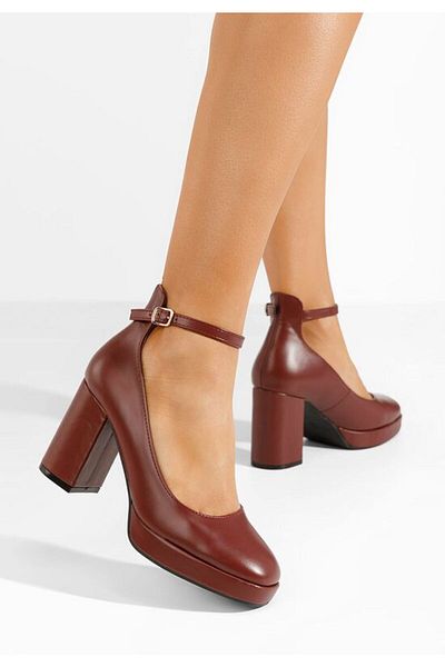 B T Shoes Isperta V3 Grena Chunky Heel Shoes