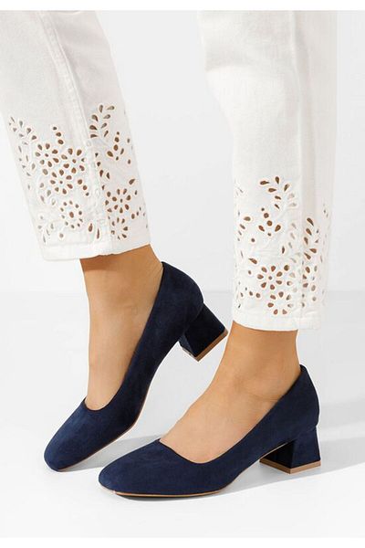 B T Shoes Pantofi Cu Toc Mic Arola Albastrii