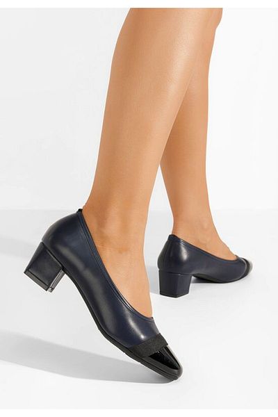 B T Shoes Pantofi Cu Toc Mic Selea Navy