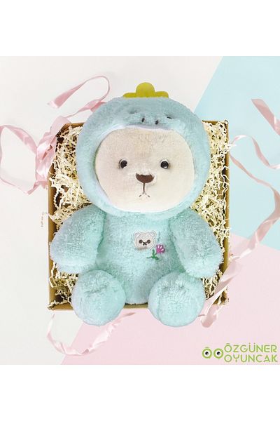Özgüner Oyuncak Pababo Series Hooded Pufi Teddy Bear - with Gift Box