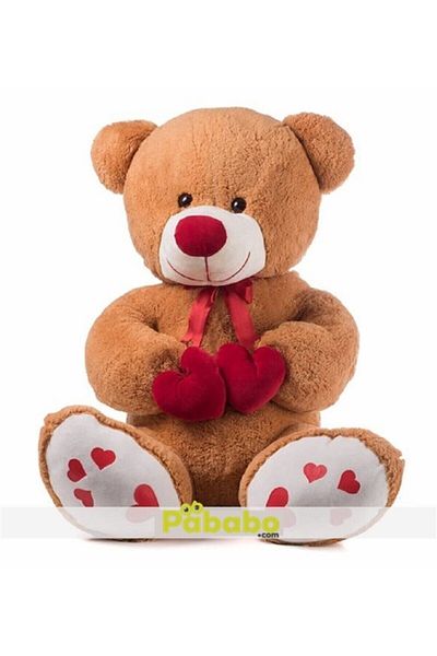 Özgüner Oyuncak 100 Cm Plush Bear - My Love Holding a Double Heart Necklace with Gift