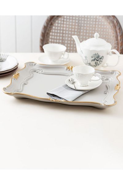 Madame Coco Großes Tablett mit Blättern von Camelote