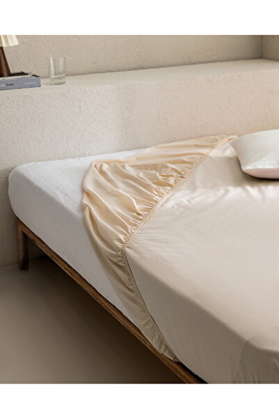 Madame Coco Manon Ranforce Spannbettlaken, 100 % Baumwolle, Kingsize, Beige