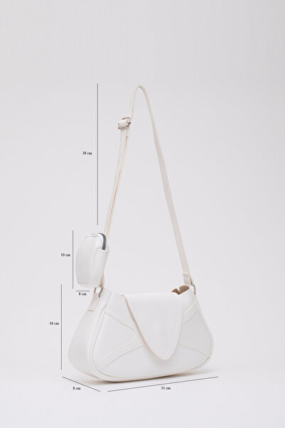 SHAKA White Shk96 Faux Leather Single Compartment Wallet Handbag and Shoulder Bag