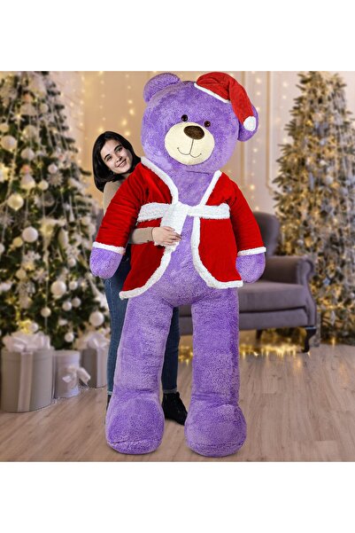 Bora Toys 200 سم دمية دب مع قبعة سانتا للعام الجديد، هدية عيد الميلاد