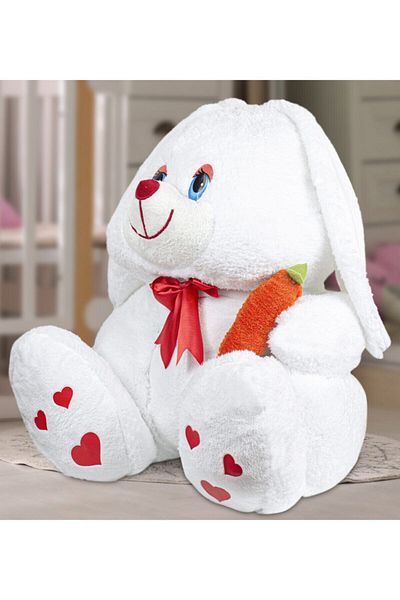ÖZGÜNER 100 Cm Rabbit Holding a Carrot in Her Hand