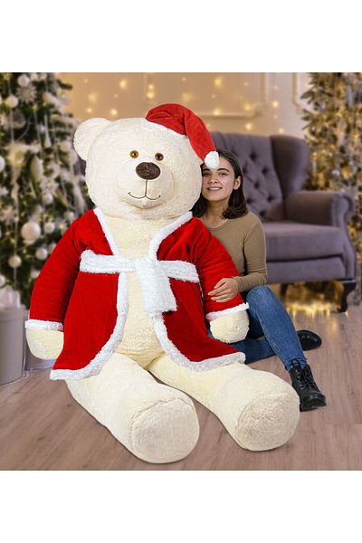 Özgüner Oyuncak 200 Cm Teddy Bear with Santa Hat New Year, Christmas Gift