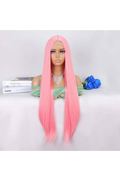 Benimpazar Candy Pink Extra Long Tulle Wig