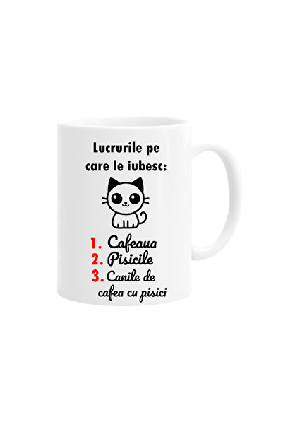 OEM Cana albă personalizată lucrurile pe care le iubesc, INOVATIX®. 330 ml