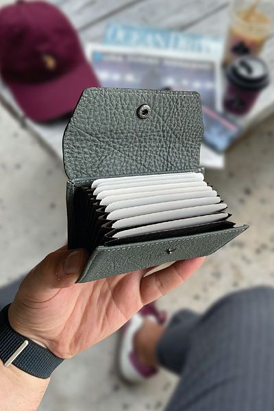 LETERRA GENUINE LEATHER ACCORDION CARD HOLDER