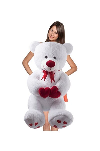 Özgüner Oyuncak Çift Kalp Tutan Peluş Ayı Yanında Aşkım Kolye Hediyeli