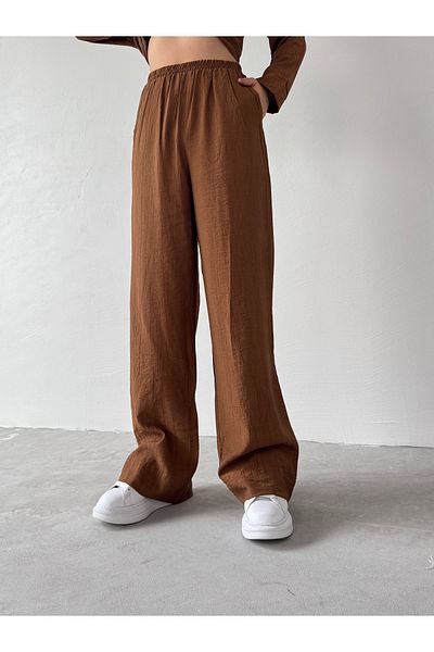 Cappmoda TKM-03686 Σετ κιμονό με καφέ σταυρωτό δέσιμο