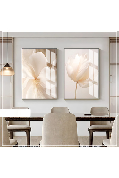 Harika bir ev Hari̇kabi̇rev | Soft Cream - Beige Color Fenomen Moda Glass Tab...