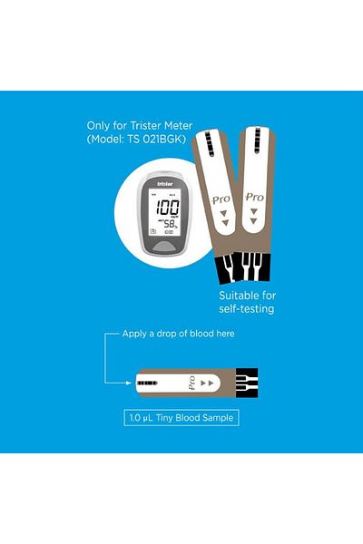 trister 2 In 1 Blood Glucose Test Strips 50'S