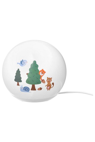 IKEA BRUMMIG LED table lamp, forest patterned