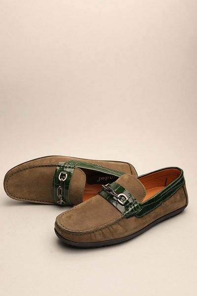 Gondol Loafer clasic din piele naturală pentru bărbați verde 41 Ttx.636
