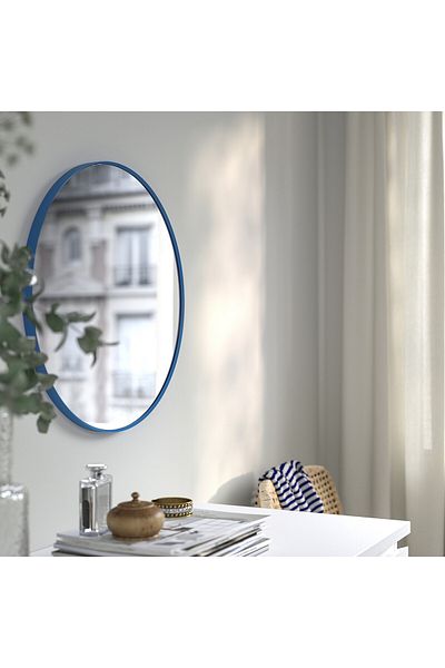 IKEA LINDBYN Blue Mirror, 50 cm - Stylish & Safe for Home and Bathroom | IKEA
