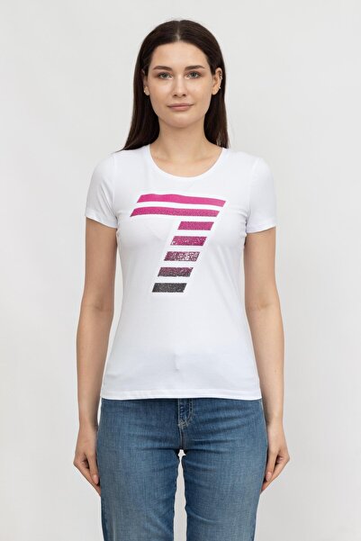 EA7 Kadın Bisiklet Yaka T-Shirt