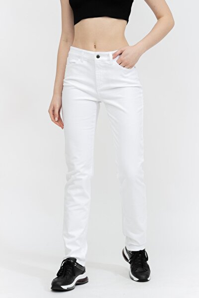 Emporio Armani Kadın Jean Pantolon Beyaz