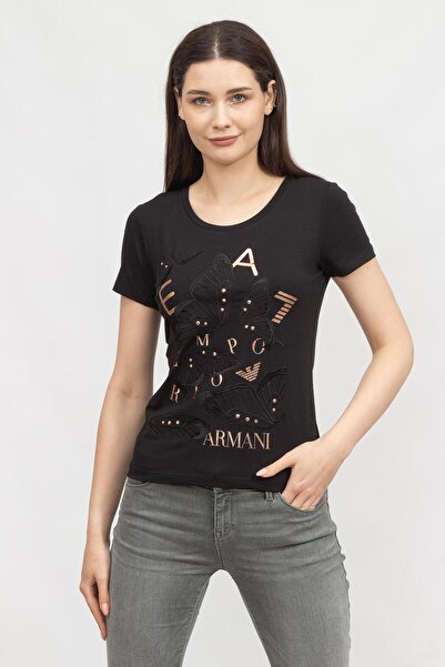 EA7 Kadın Bisiklet Yaka T-Shirt