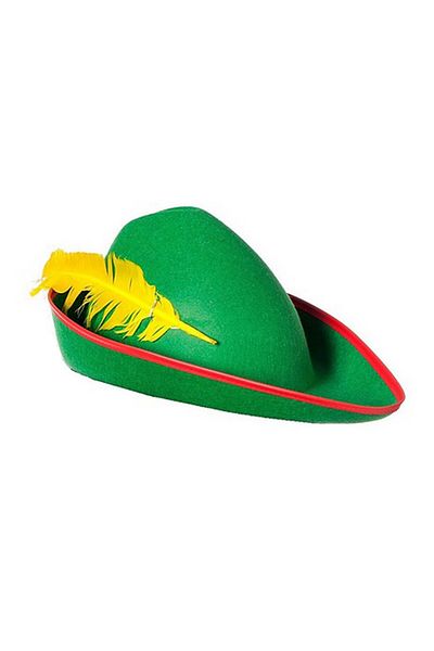 Store Green Color Robin Hood Hat with Yellow Feather